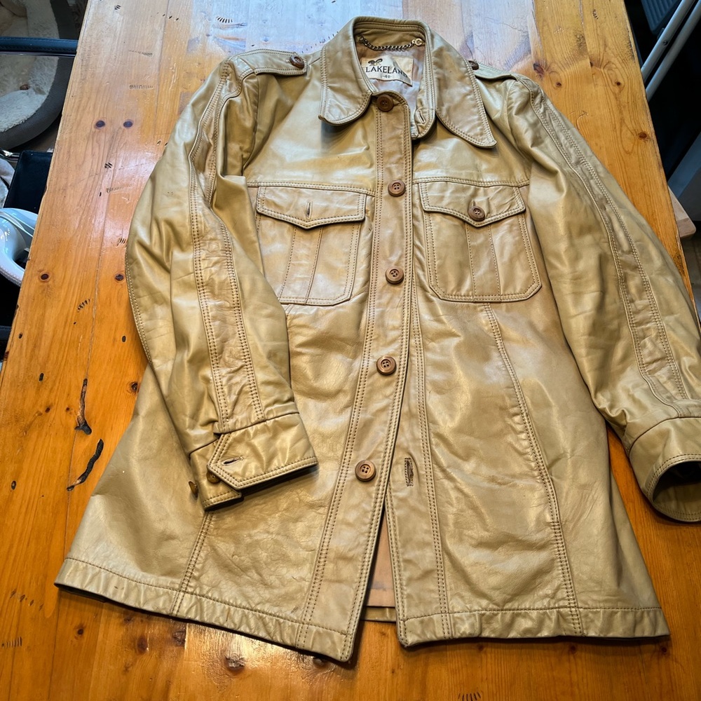 Vintage Lakeland Leather Tan Jacket for men size 40